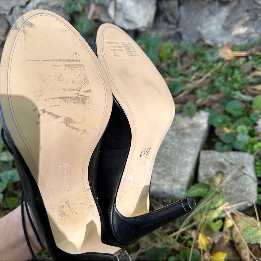 French Connection Black leather Heels size 38.5 - Picture 5 of 8